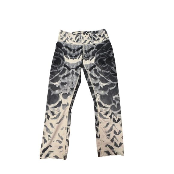 Lululemon Wunder Under Crop II Size 4 Pretty Plume Angel Wing Black Full On Luon - Picture 1 of 5